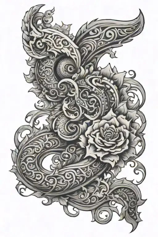 tooled leather sleeve tattoo design idea