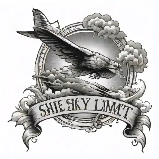The sky is the limit b inspired is the mindset tattoo design idea