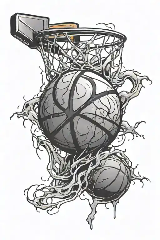 basketball tattoo represeting the number 25 combined tattoo design idea