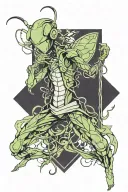 mantis dancing tattoo design idea