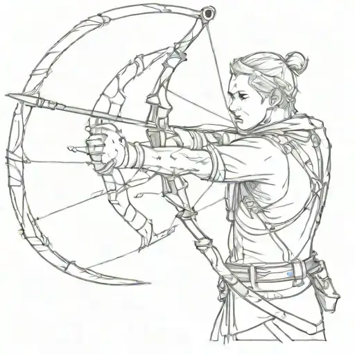 injured archer shooting an arrow tattoo design idea