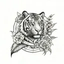 Tiger, anchor, compass, cardinal feather, gladiolus, pit bull paw print  tattoo design idea