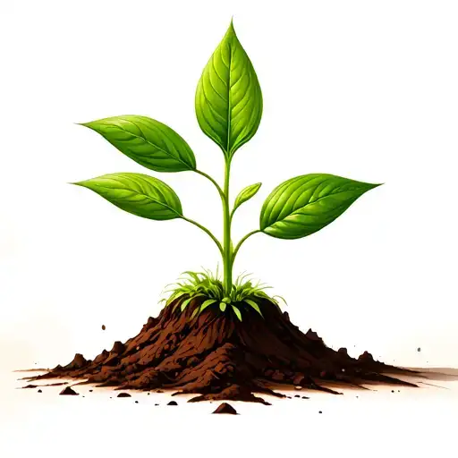a seed growing out of the ground into a plant. but the plant is slowly becoming a house tattoo design idea