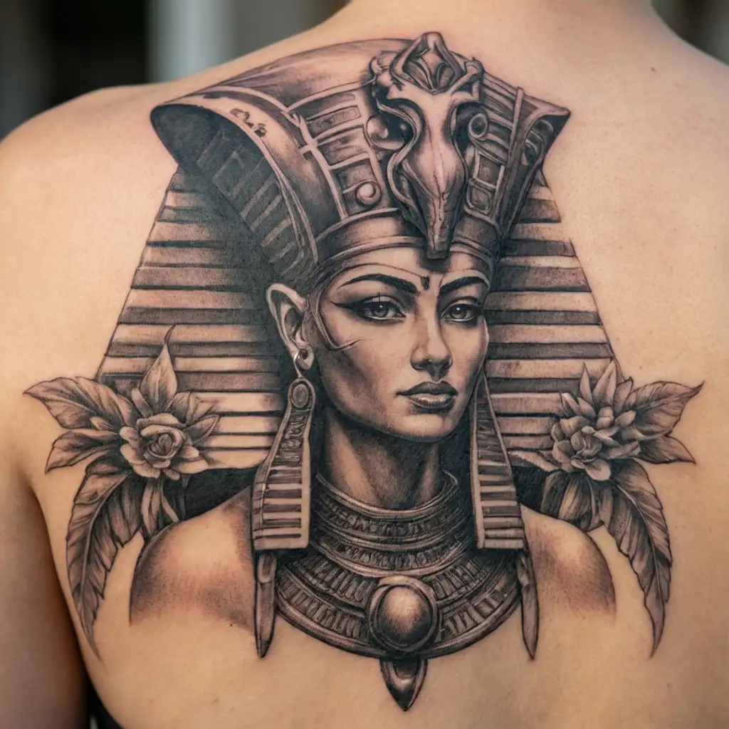 Hathor Egyptian God of Motherhood tattoo design idea