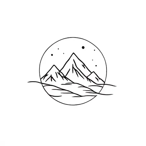 Velaris with mountain and moon tattoo design idea