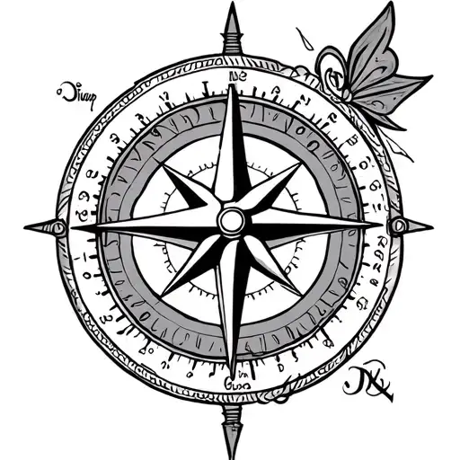 disney style tattoo compass tattoo design idea