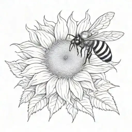 see you again album cover,  sunflower, bee flying tattoo design idea