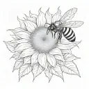 see you again album cover,  sunflower, bee flying tattoo design idea