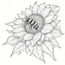 see you again album cover,  sunflower, bee flying tattoo design idea