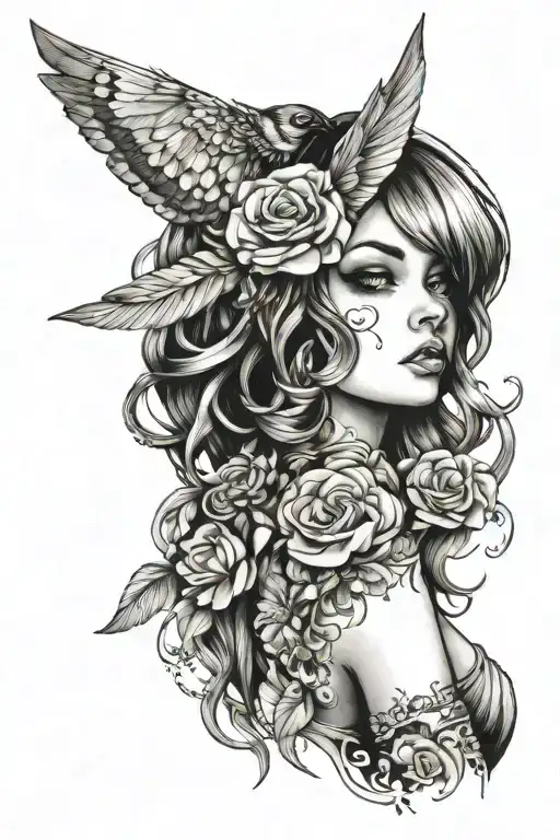 tit's sexy girl and women tattoo design idea