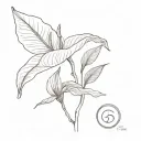 peace lily fine line with initials  tattoo design idea