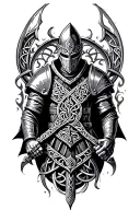 coverup Celtic knight  tattoo design idea