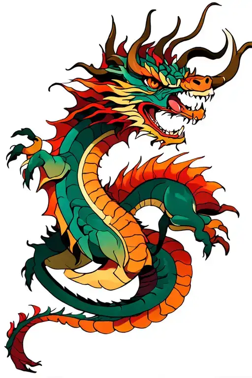 dragon and ox tattoo design idea