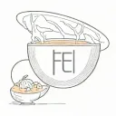 bowl soup letters F E L R A N C O R tattoo design idea