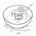 bowl soup letters F E L R A N C O R tattoo design idea