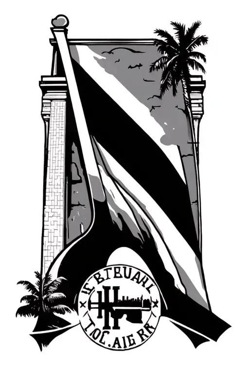 colosseum, Fenway park wall, gateway arch, beach, Dominican flag, Hollywood sign tattoo design idea