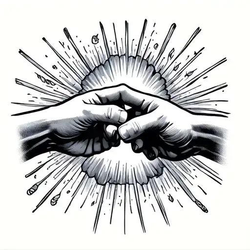two hands making a pinky promise tattoo design idea
