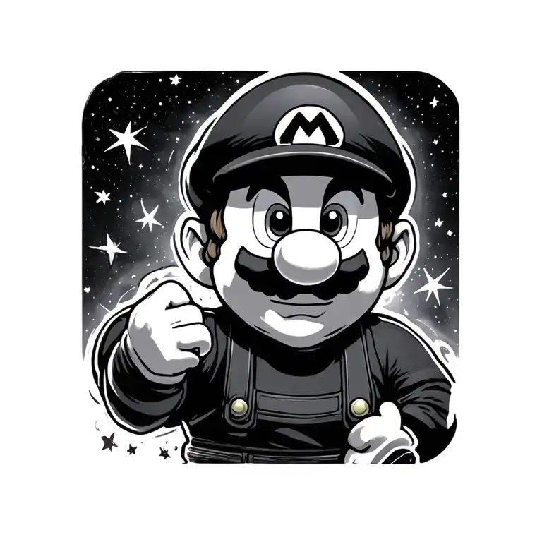 Mario galaxy stars around wrist tattoo design idea
