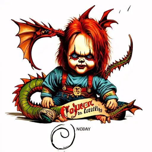 Chucky with a Draco  tattoo design idea
