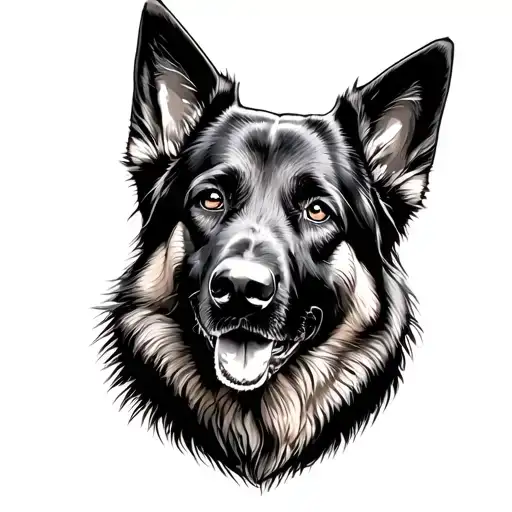German shepherd dog tattoo design idea