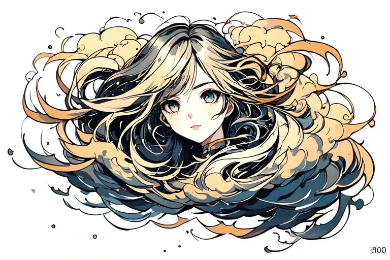 Coverup Clouds and Smoke swirling vortex tattoo design idea