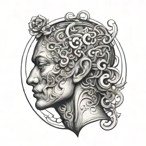 Consciousness depicted as a human body tattoo design idea