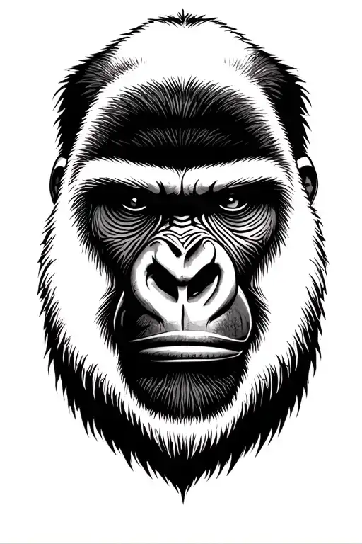 Mi -man mi gorilla face tattoo design idea