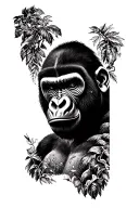 Mi -man mi gorilla face tattoo design idea