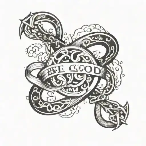 be good do good as an infinity symbol and nautical  tattoo design idea