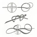 A minimalist design of a martial arts black belt intertwined with a Christian cross symbol tattoo design idea