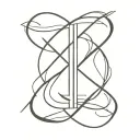 A minimalist design of a martial arts black belt intertwined with a Christian cross symbol tattoo design idea