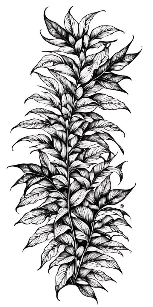 houseplants leaf intertwined tattoo design idea