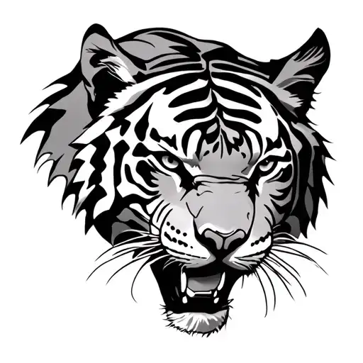 The tigress goes down tattoo design idea