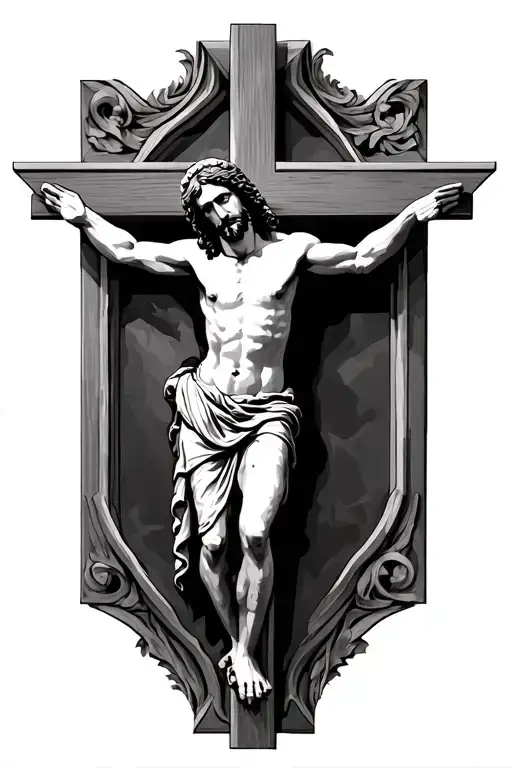 Jesus Christ crusifix tattoo design idea