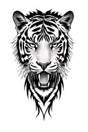 tiger face tattoo design idea