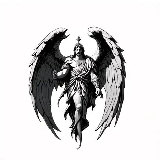 st Michael with Nordic mythology tattoo design idea