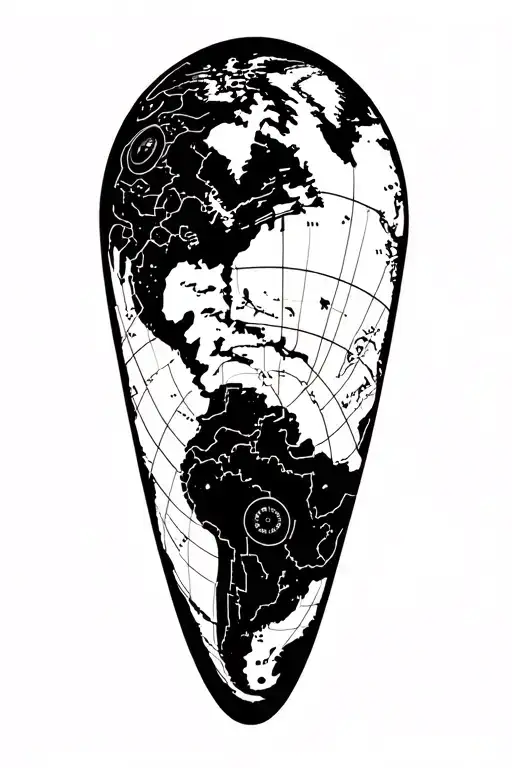 world adventure map tattoo design idea