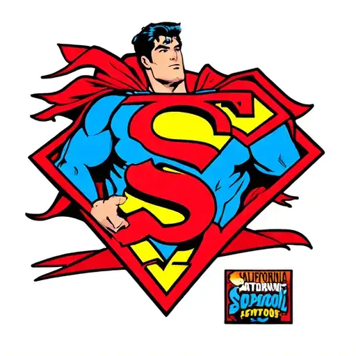 Superman logo with a California vibe tattoo design idea