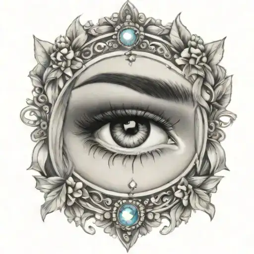 sexy gypsy eyes with gems  tattoo design idea