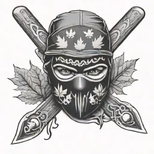 ski mask and Canada tattoo design idea