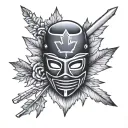 ski mask and Canada tattoo design idea