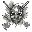 ski mask and Canada tattoo design idea