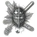 ski mask and Canada tattoo design idea