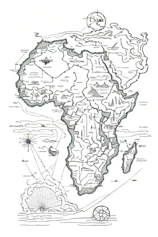 map of africa continent tattoo design idea