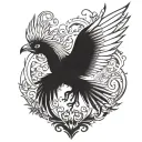 phoenix with outstretched wings tattoo design idea