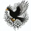 phoenix with outstretched wings tattoo design idea