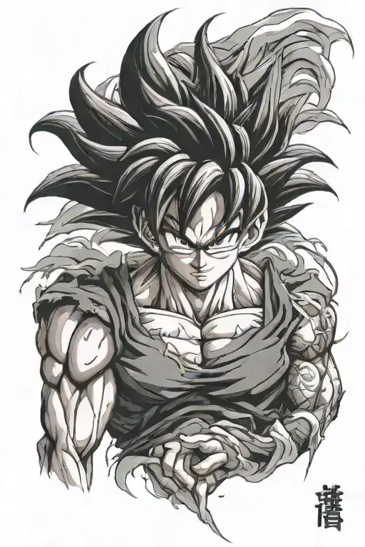 black goku ultra instinct tattoo design idea