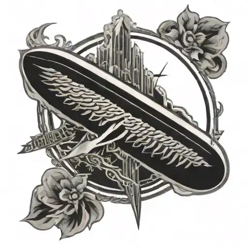 Led Zeppelin logo mixed tattoo design idea