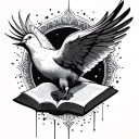 holy bible dove fusion design combining tattoo design idea