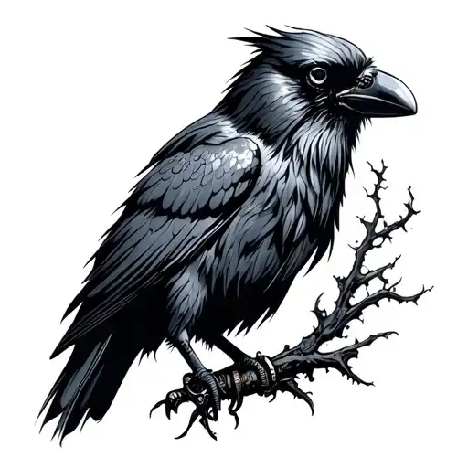 Steampunk Crow tattoo design idea